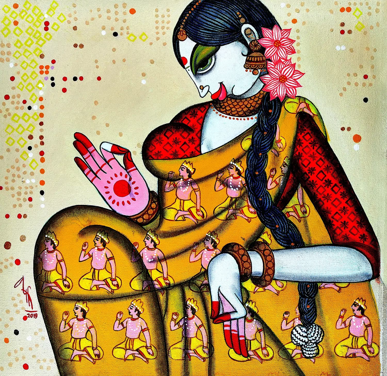 Traditional Indian painting of a woman